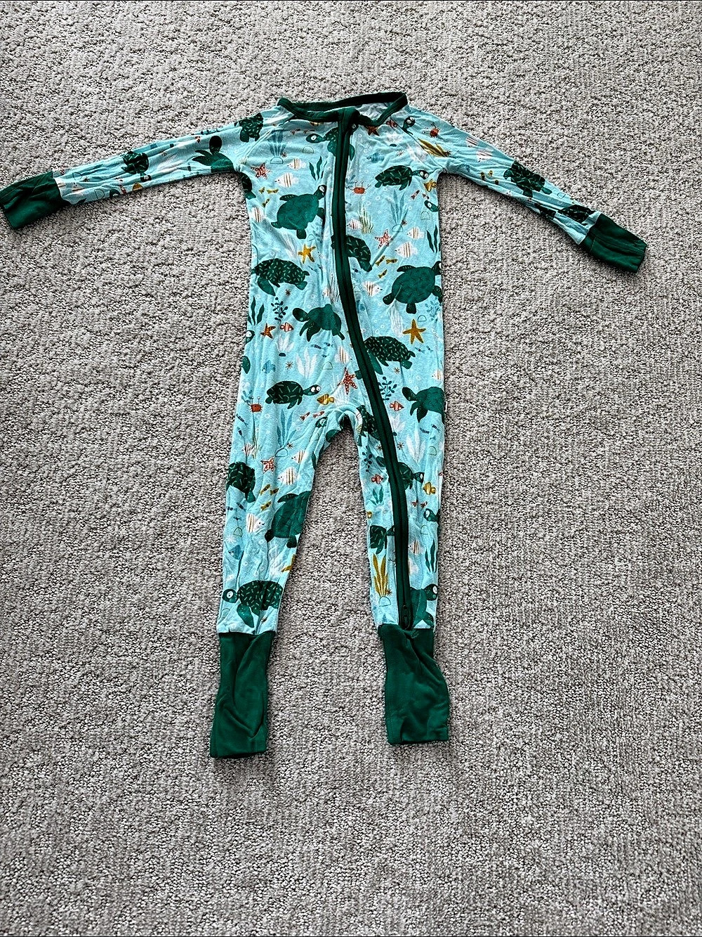 Little Sleepies Sea Turtle Friends Zippy Size 12-18M